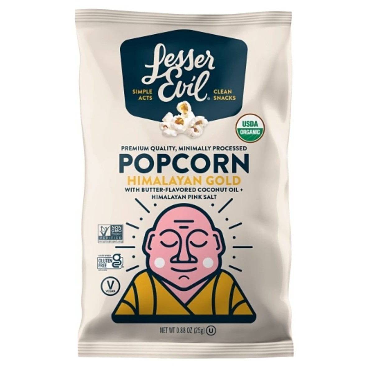 Lesserevil Organic Popcorn Himalayan Gold, 0.88 Ounces