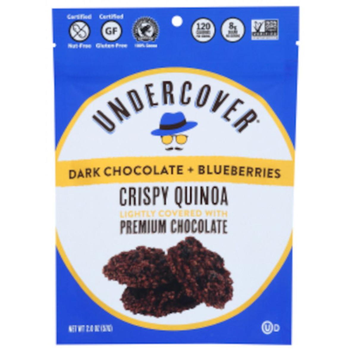 Undercover Snacks Dark Chocolate Blueberries, 2 Ounces