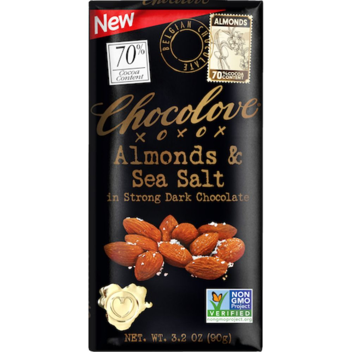 Chocolove Almonds Sea Salt Strong Dark Chocolate