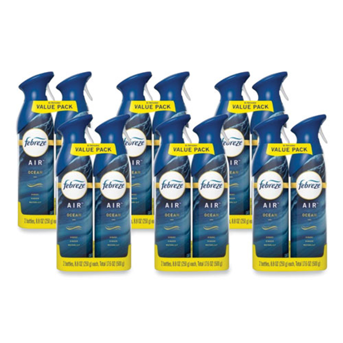 Febreze Air, Ocean, 17.6 Oz Aerosol Spray, 2/Pk, 6 Packs/Cs