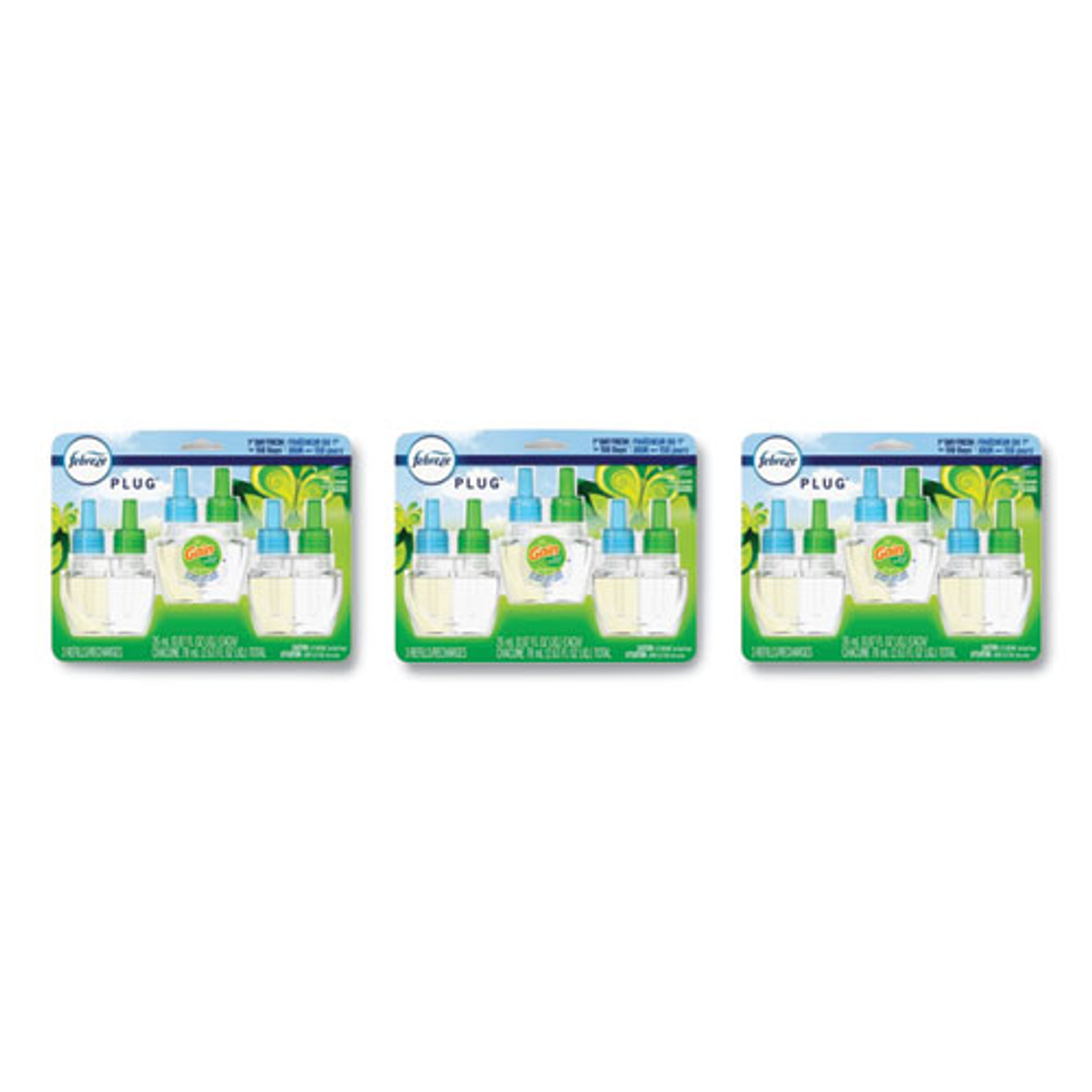 Febreze Plug Air Freshener Refills, Gain Original, 2.63 Oz, 3 Pack, 3 Packs/Cs
