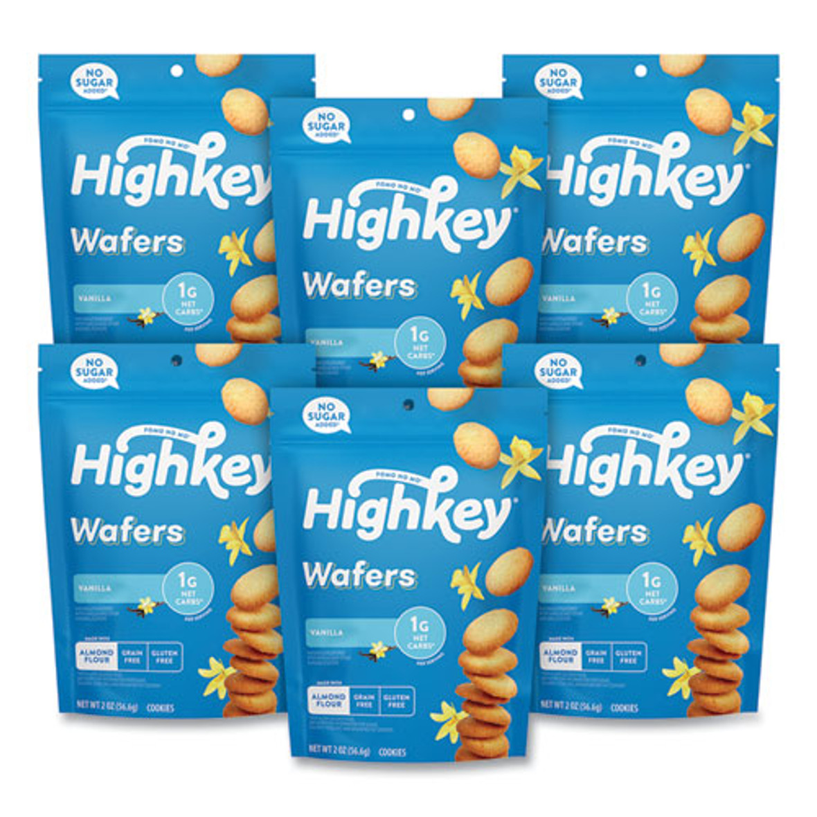 HighKey Vanilla Wafer, Vanilla, 2 Oz Packet, 6/carton