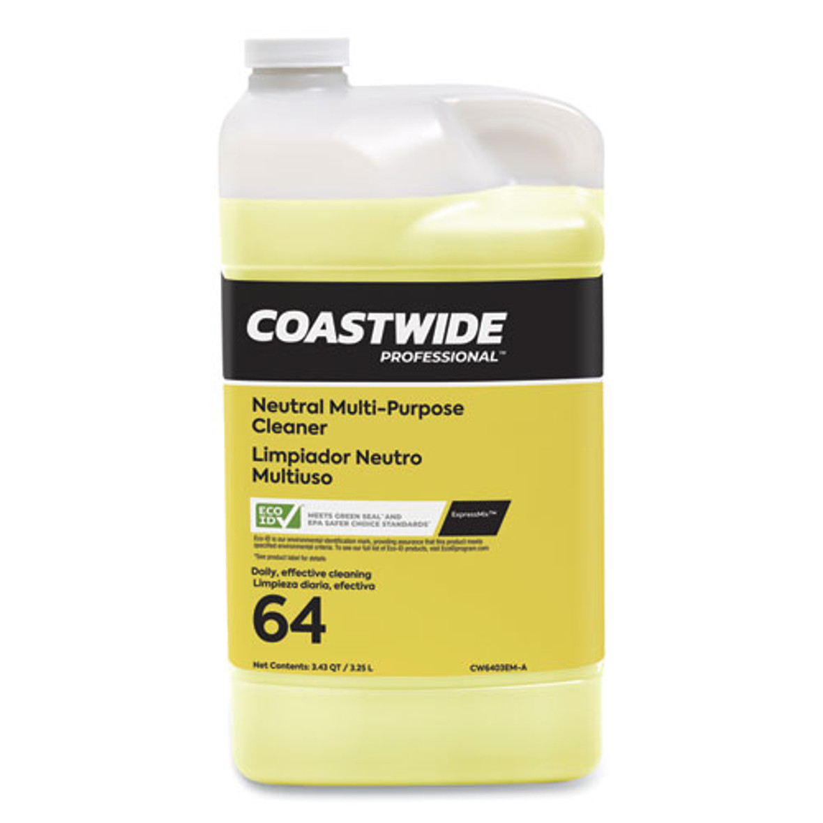 Coastwide Professional Neutral Multi-Purpose Cleaner 64 Eco-ID Concentrate for ExpressMix Systems, Citrus Scent, 110 oz Bottle, 2/Carton