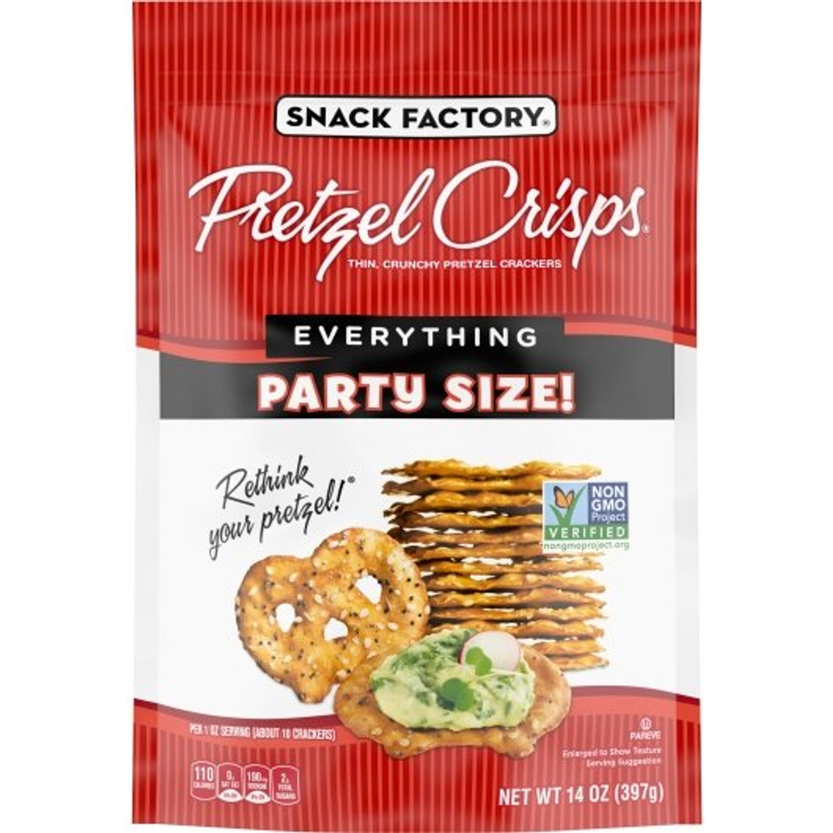 Snack Factory Everything Pretzel Crisps, 14 Ounce, 12 Per Case