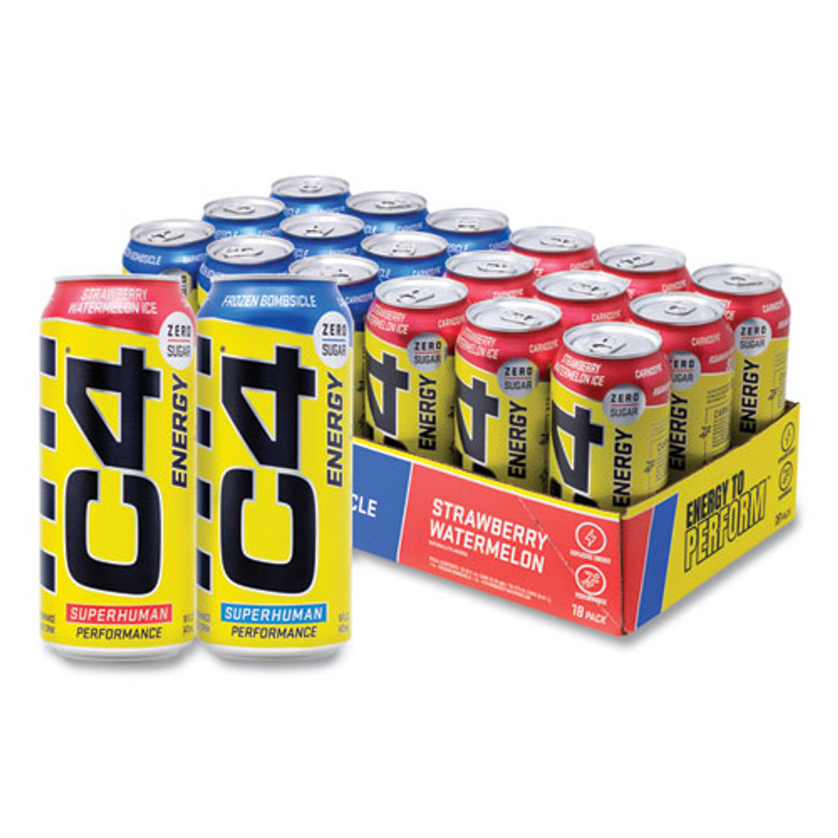 C4 Energy Drink Variety Pack, Assorted Flavors, 16 Oz Can, 18/carton