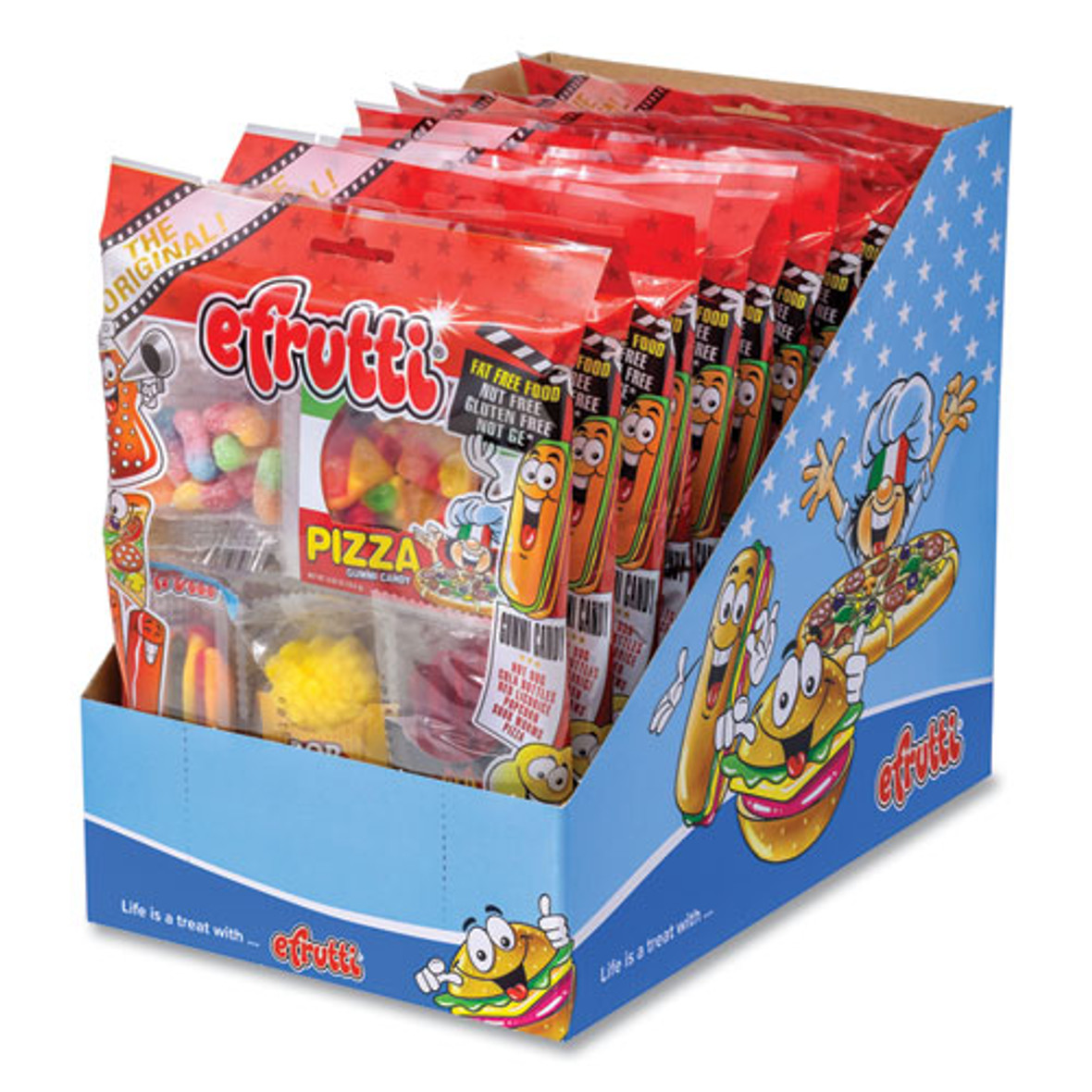efrutti Movie Bag Candy, Assorted Flavors, 2.7 Oz Bags, 12/carton