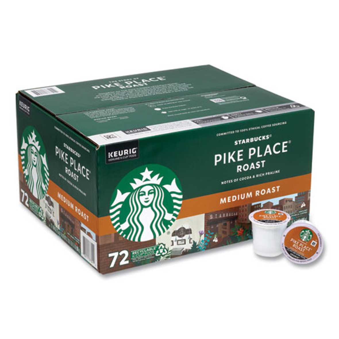 Starbucks Pike Place Coffee K-cups, 72/carton
