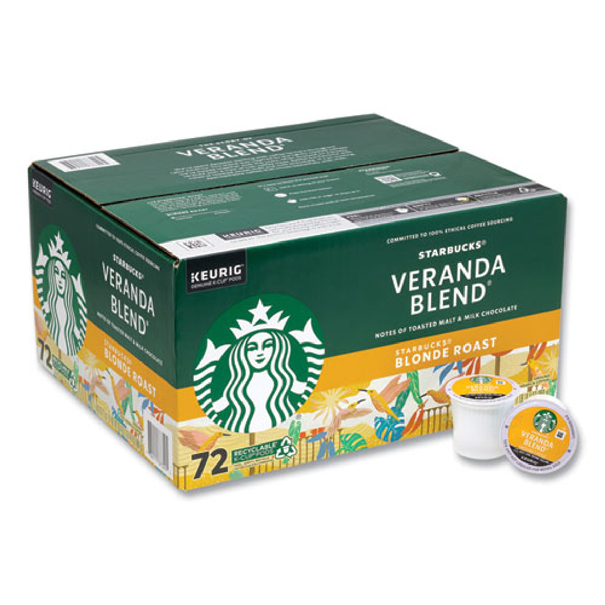 Starbucks Veranda Blend Coffee K-cups, 72/carton