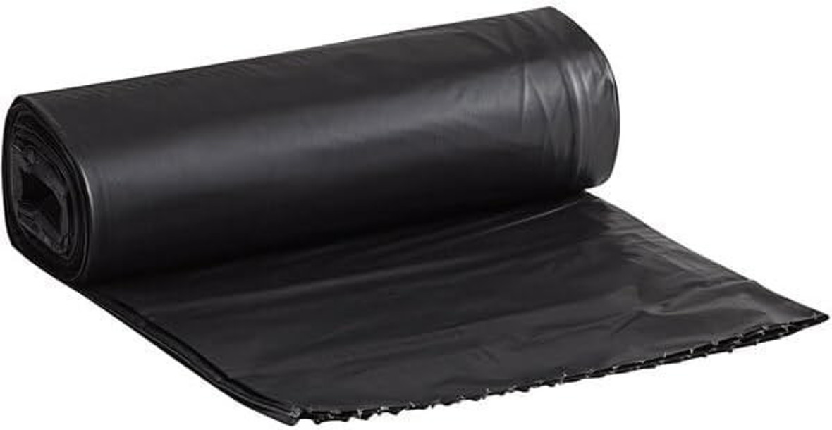 Gen Low Density Can Liners, 45 gal, 0.9 mil, 40" x 46", Black, 100 Rolls