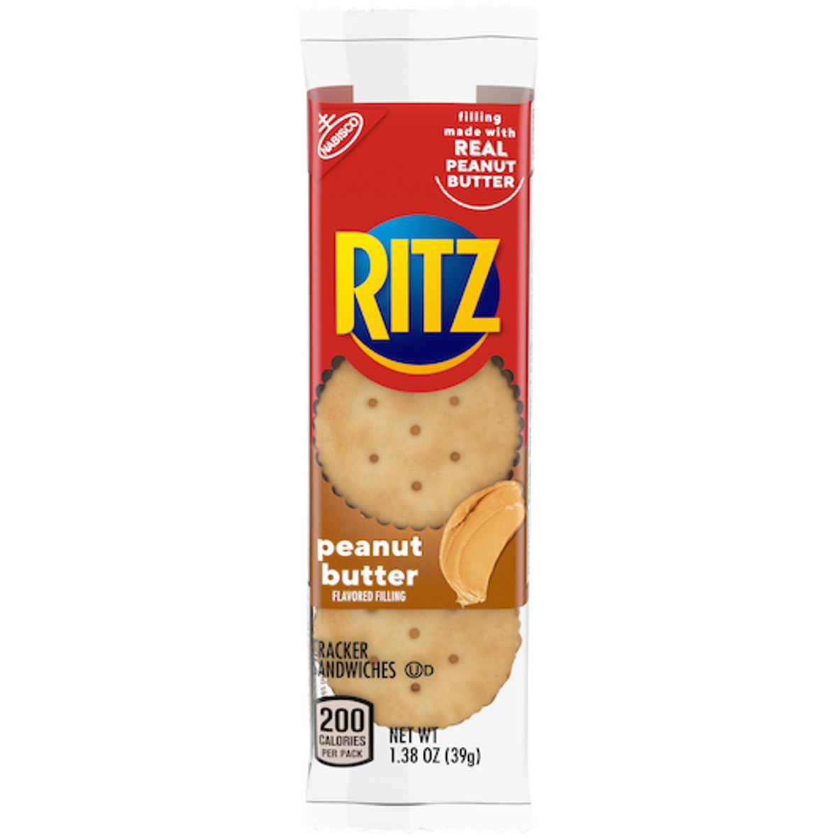 Kraft Nabisco Ritz Sandwich Peanut Butter Cracker Sandwiches, 1.38 Ounces, 8 Per Box, 14 Per Case