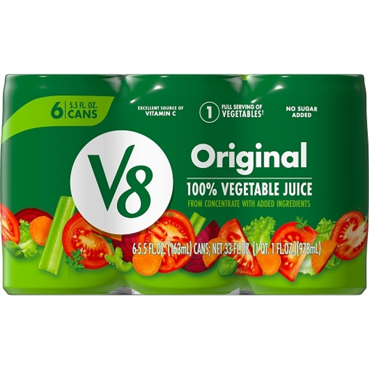 V8 Original 100% Vegetable Juice, 5.5 Ounces, 48 Per Case
