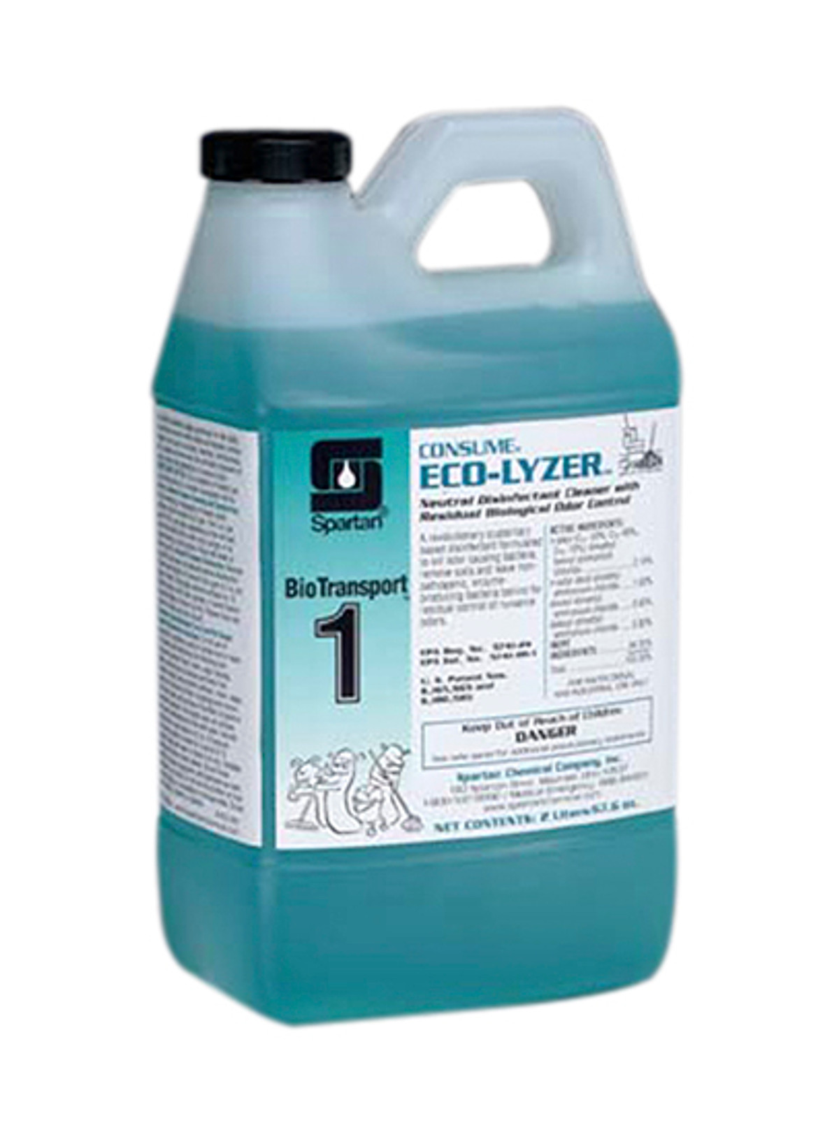 Spartan BioTransport 1 Consume Eco-Lyzer  Floral Scent Disinfectant/Deodorant, 2 Liter s, 4 Per Case (Not Available in California)