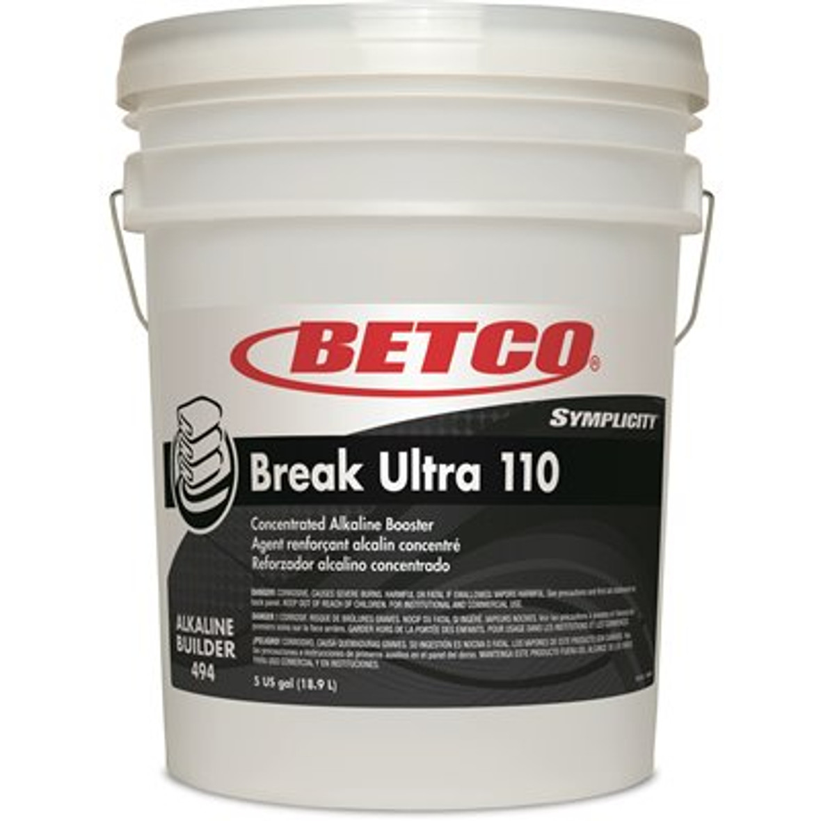 Betco Symplicity Break Ultra 110 Liquid Laundry Detergent, 5 Gallon Pail
