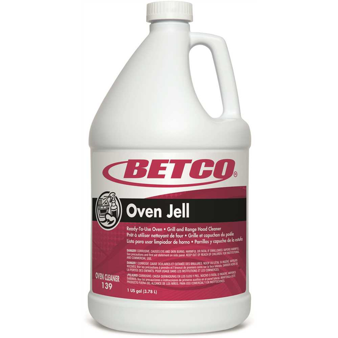 Betco Range Hood Cleaner Oven Jell, Lemon Scent 1 Gallon, 4 Per Case