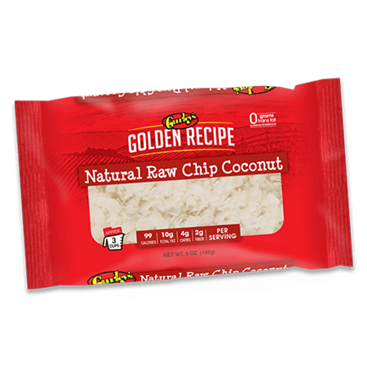 Gurley s Raw Chip Coconut, 5 Ounce, 12 Per Case