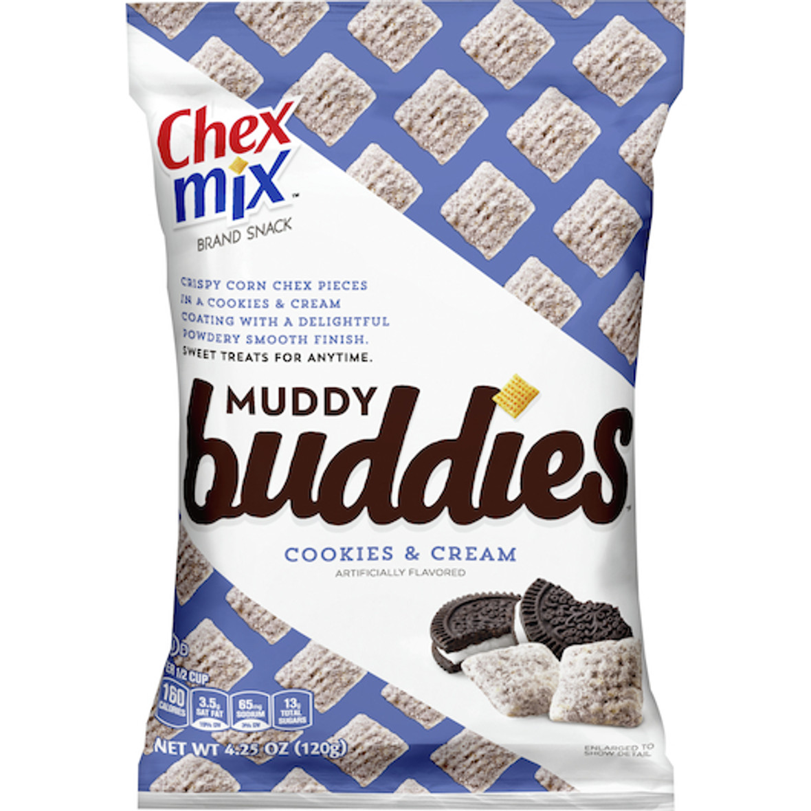 Chex Mix Muddy Buddies Cookies And Cream Snack Mix, 4.25 Ounces, 7 Per Case