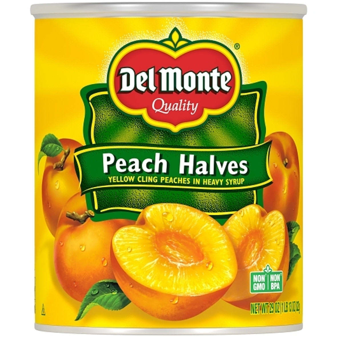 Del Monte Yellow Clingstone Peach Halves In Heavy Syrup, 29 Ounce, 6 Per Case