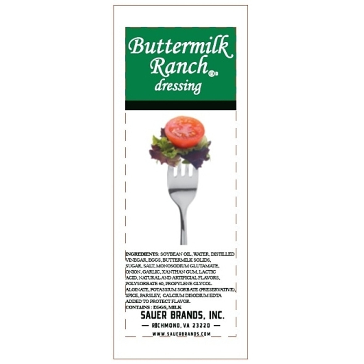 Sauer Ranch Buttermilk Dressing Single Serve, 12 Gram, 200 Per Case