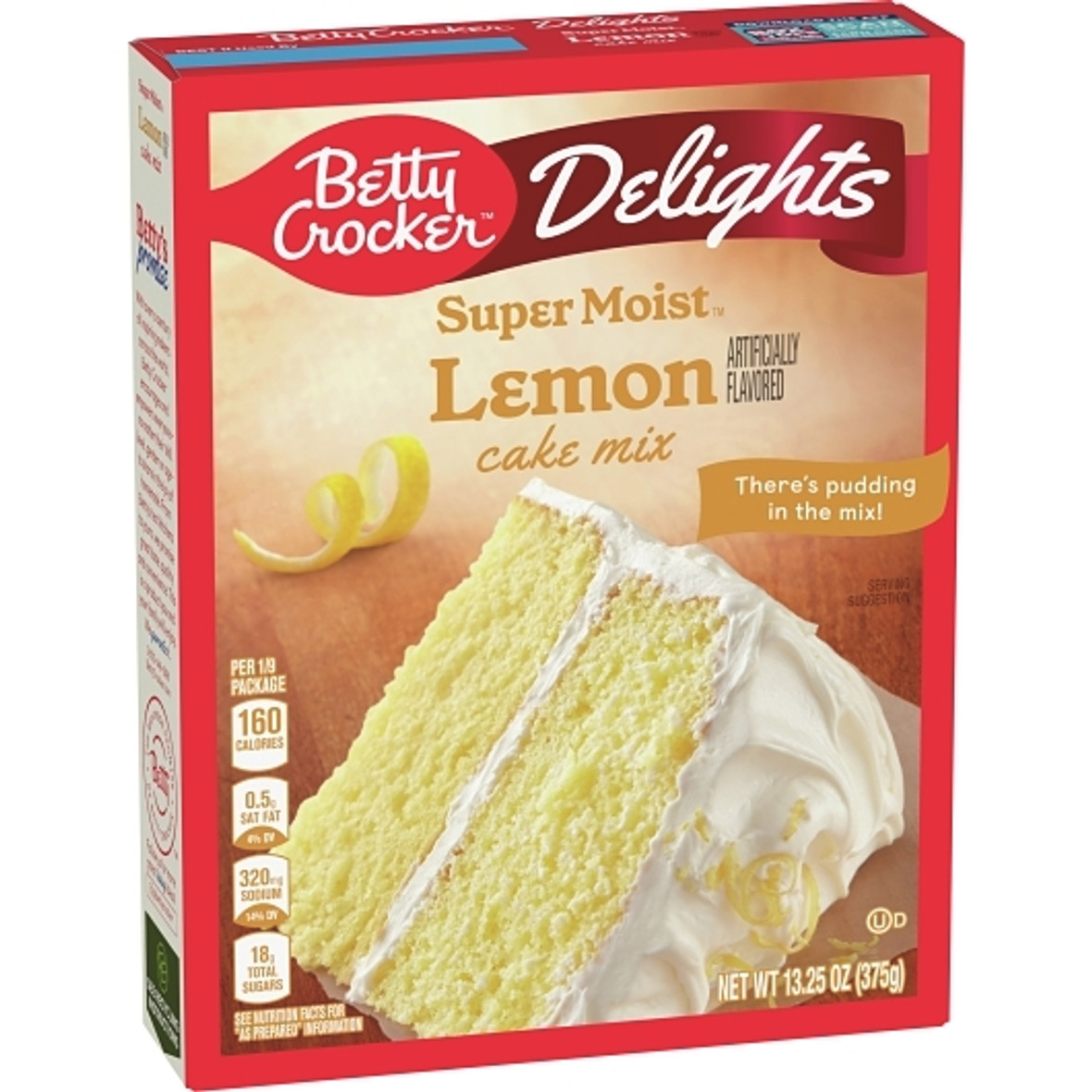 Betty Crocker Super Moist Lemon Cake Mix, 13.25 Ounce, 12 Per Case