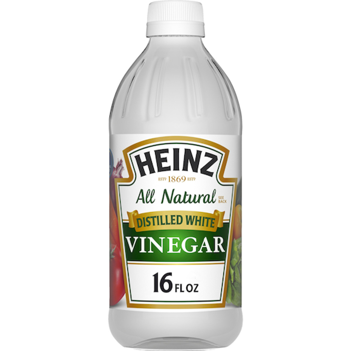 Heinz 5% White Vinegar Bottle, 16 Fluid Ounce, 12 Per Case