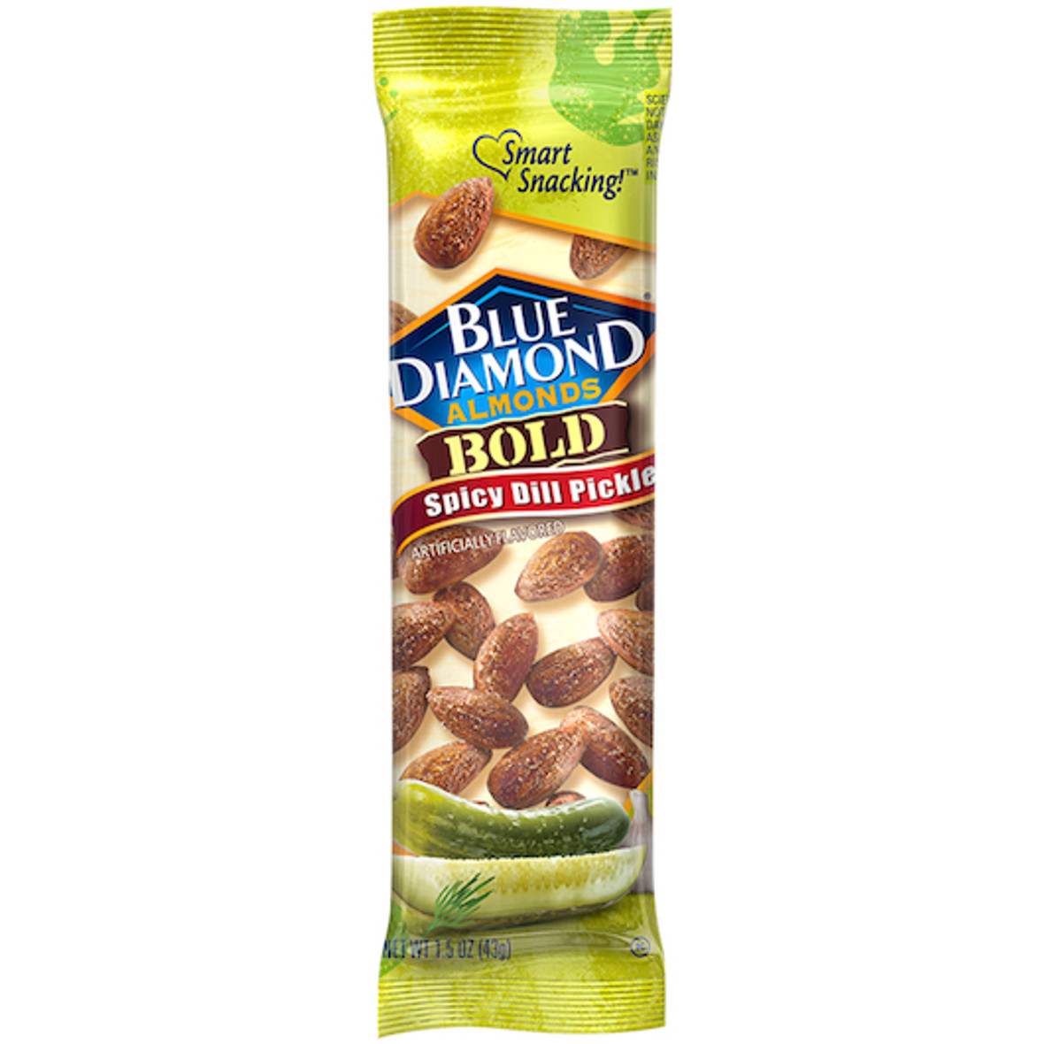 Blue Diamond Almonds Bold Spicy Dill Pickle, 1.5 Ounces, 12 Per Box, 12 Per Case