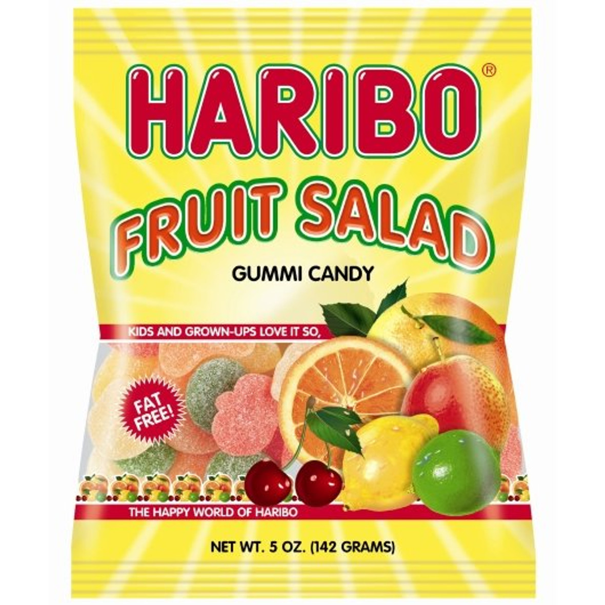 Haribo Confectionery Fruit Salad Gummy Candy, 5 Ounce, 12 Per Case