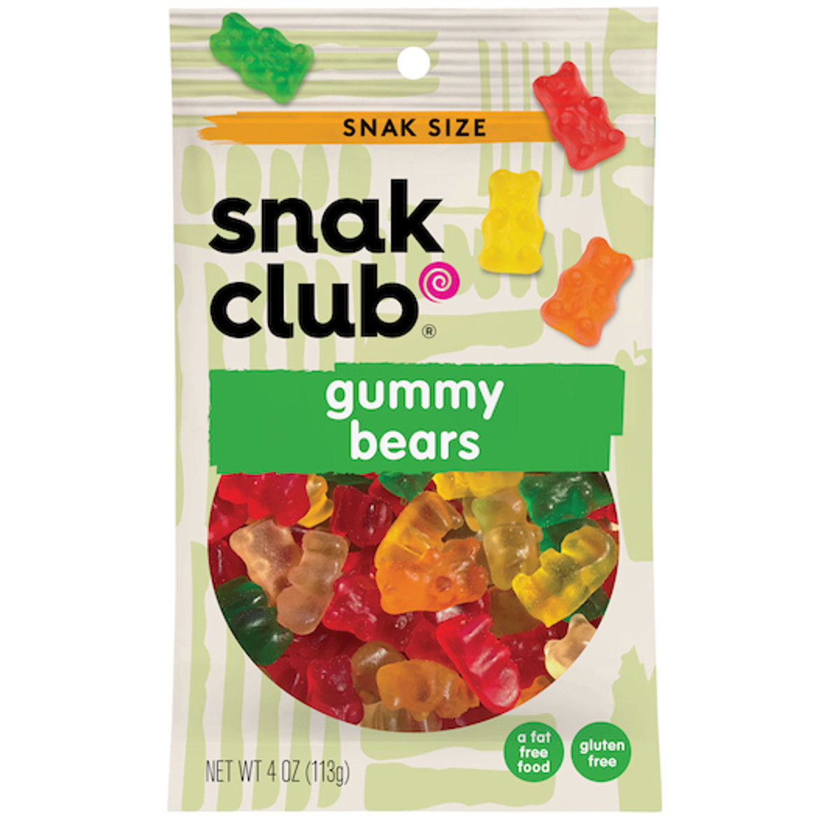 Snak Club Gummy Bears, 4 Ounce, 12 Per Case