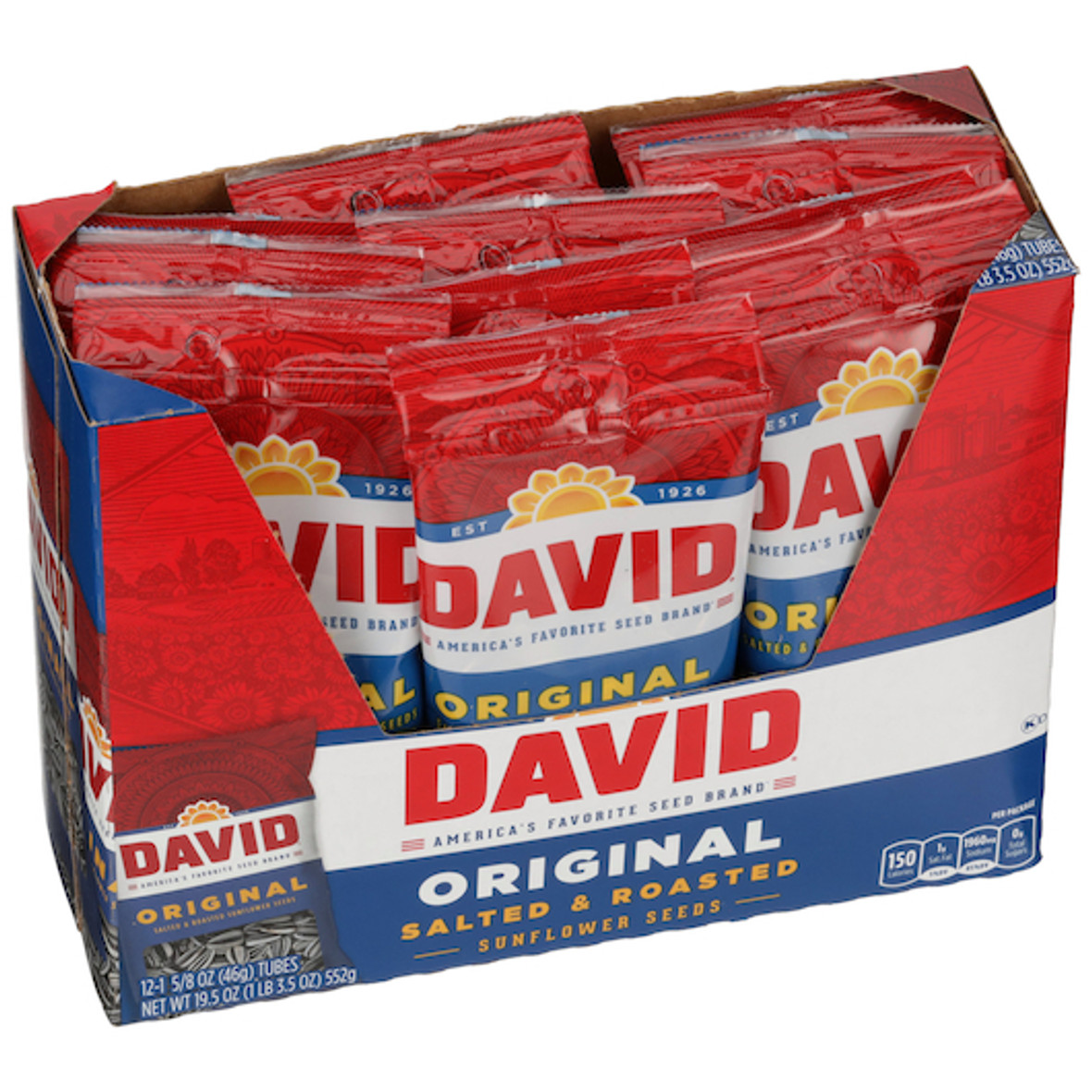 David Original Unpriced Tubes, 1.63 Ounces, 12 Per Box, 12 Per Case