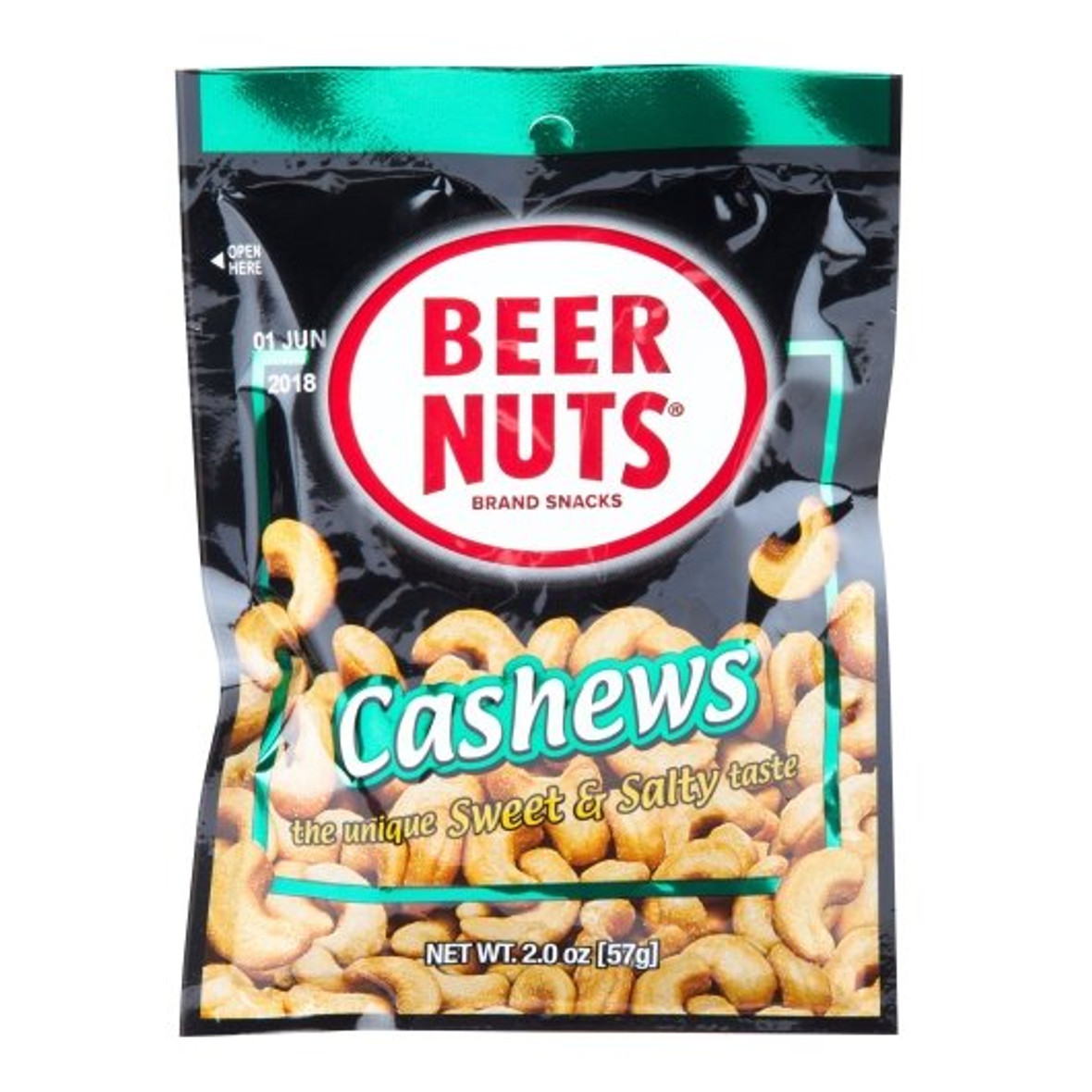 Beer Nuts Sweet And Salty Cashew, 2 Ounces, 12 Per Box, 4 Per Case
