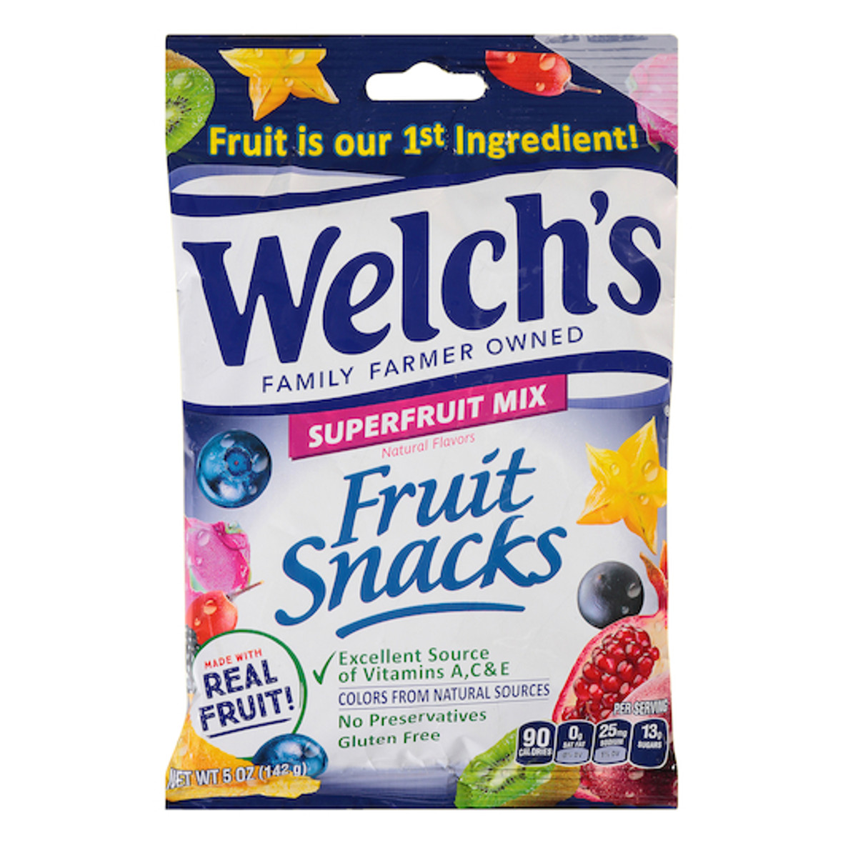 Welch s Super Fruit Mix Fruit Snack, 5 Ounces, 12 Per Case