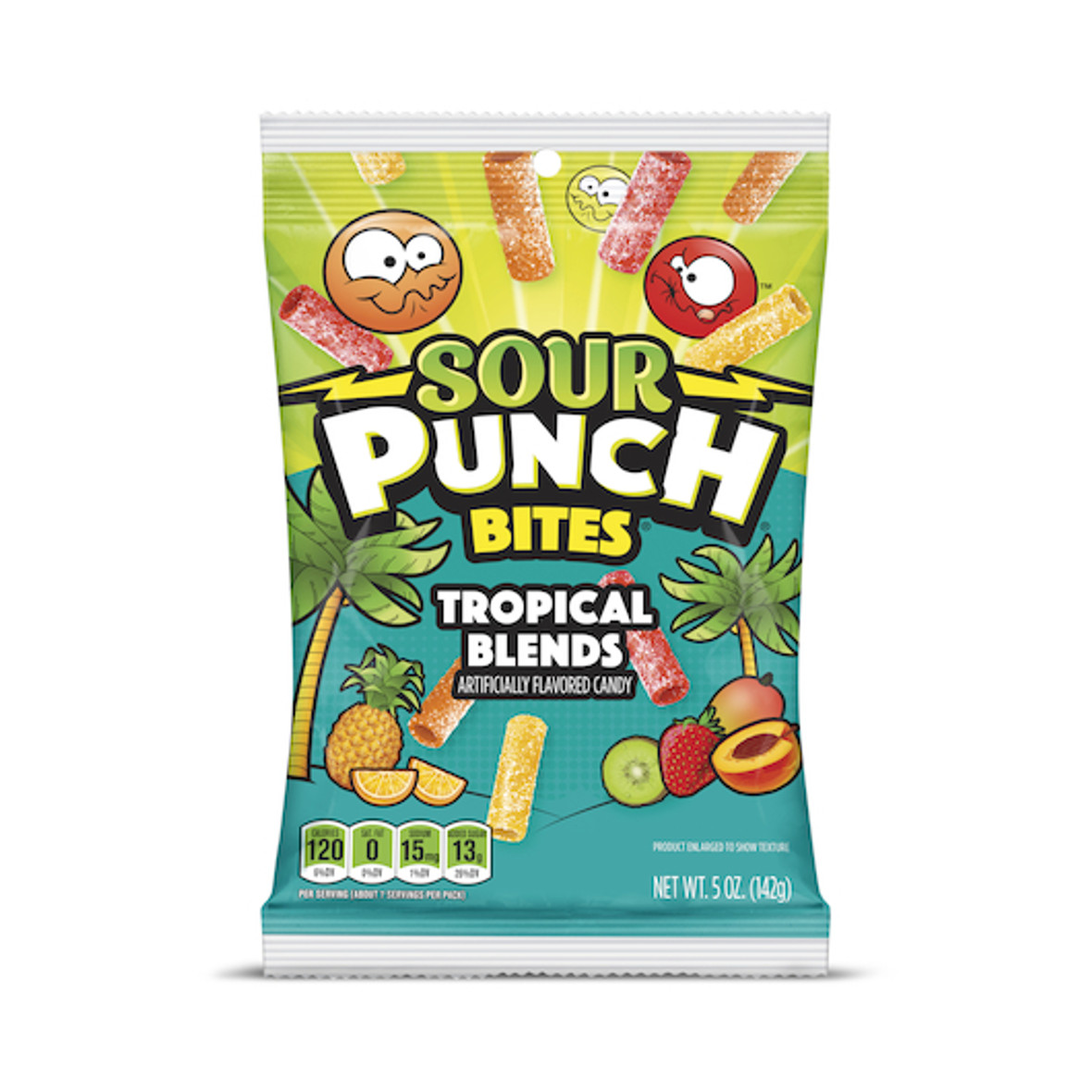 Sour Punch Bites Tropical Blend Candy, 5 Ounce, 12 Per Case