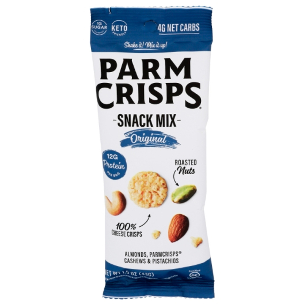 Parm Crisps Thwr Parmesan Crisps Original Snack Mix, 1.5 Ounce, 12 Per Box, 8 Per Case