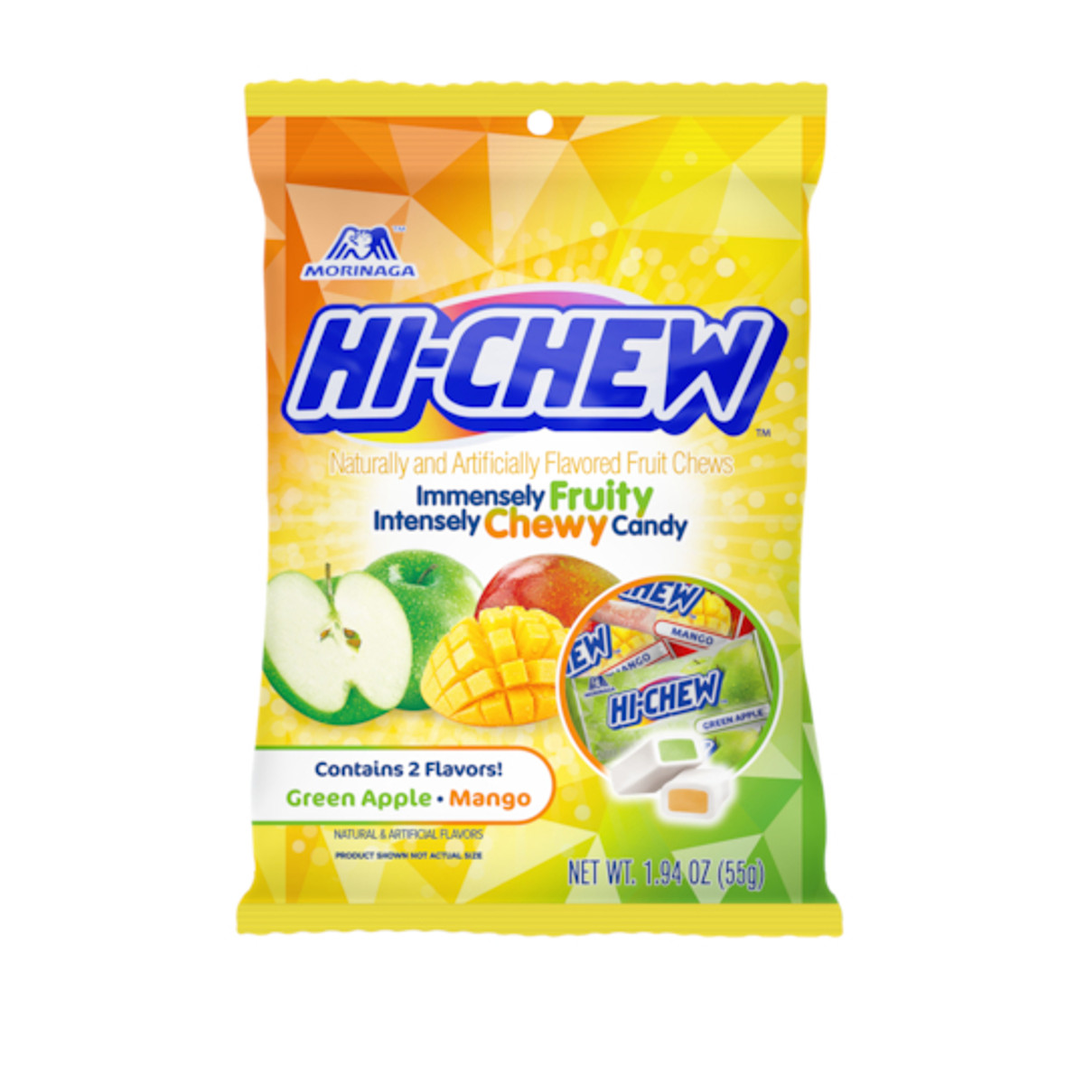 Hi Chew Green Apple and Mango Chewy Candy, 1.94 Ounce, 8 Per Case