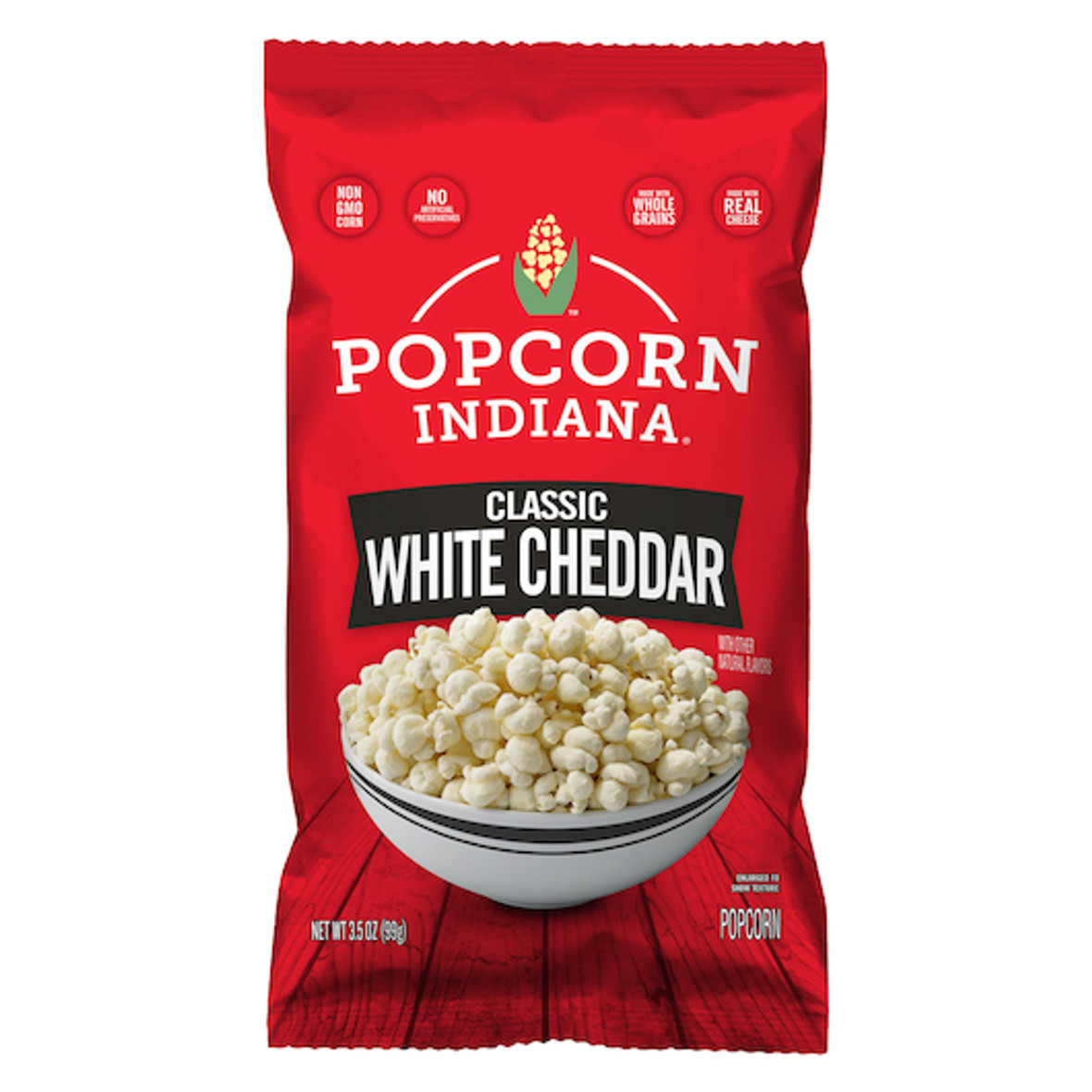 Popcorn Indiana White Cheddar, 3.5 Ounce, 6 Per Case