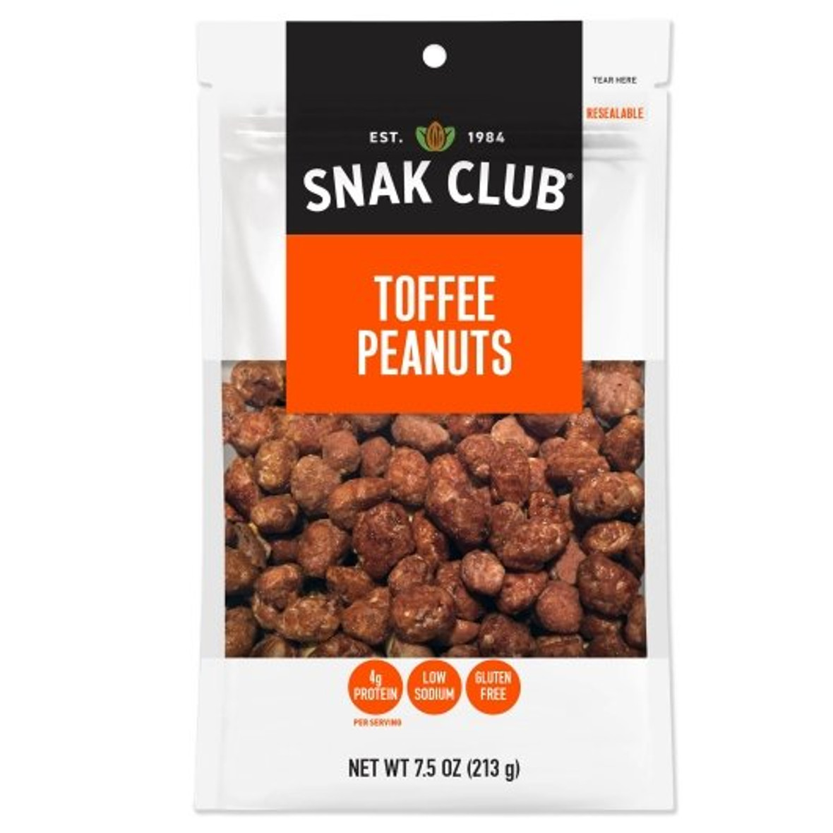Century Snacks Snak Club Premium Pack Toffee Peanuts, 7.5 Ounce, 6 per case