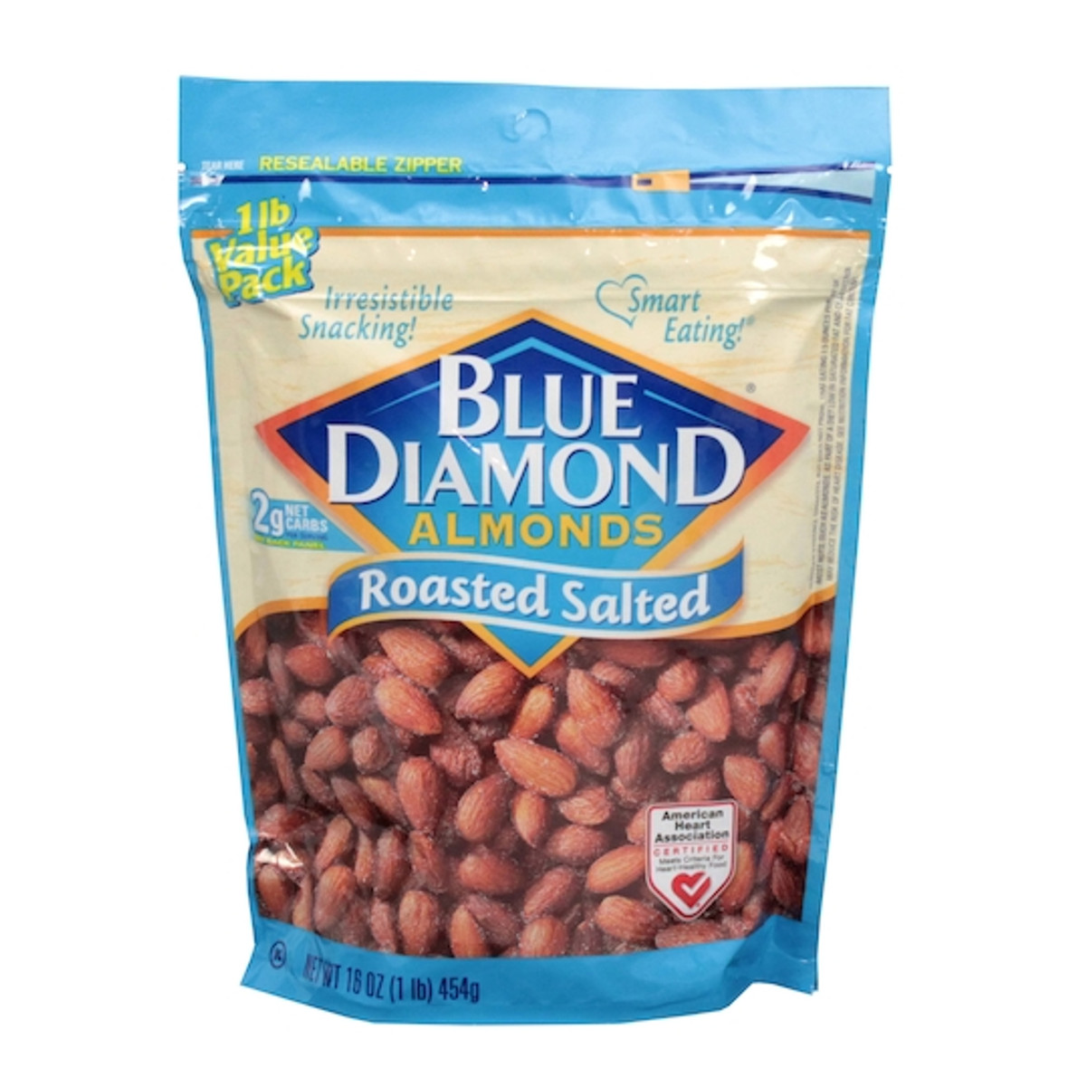Blue Diamond Roasted Salted Almonds, 16 Ounce -- 6 per case