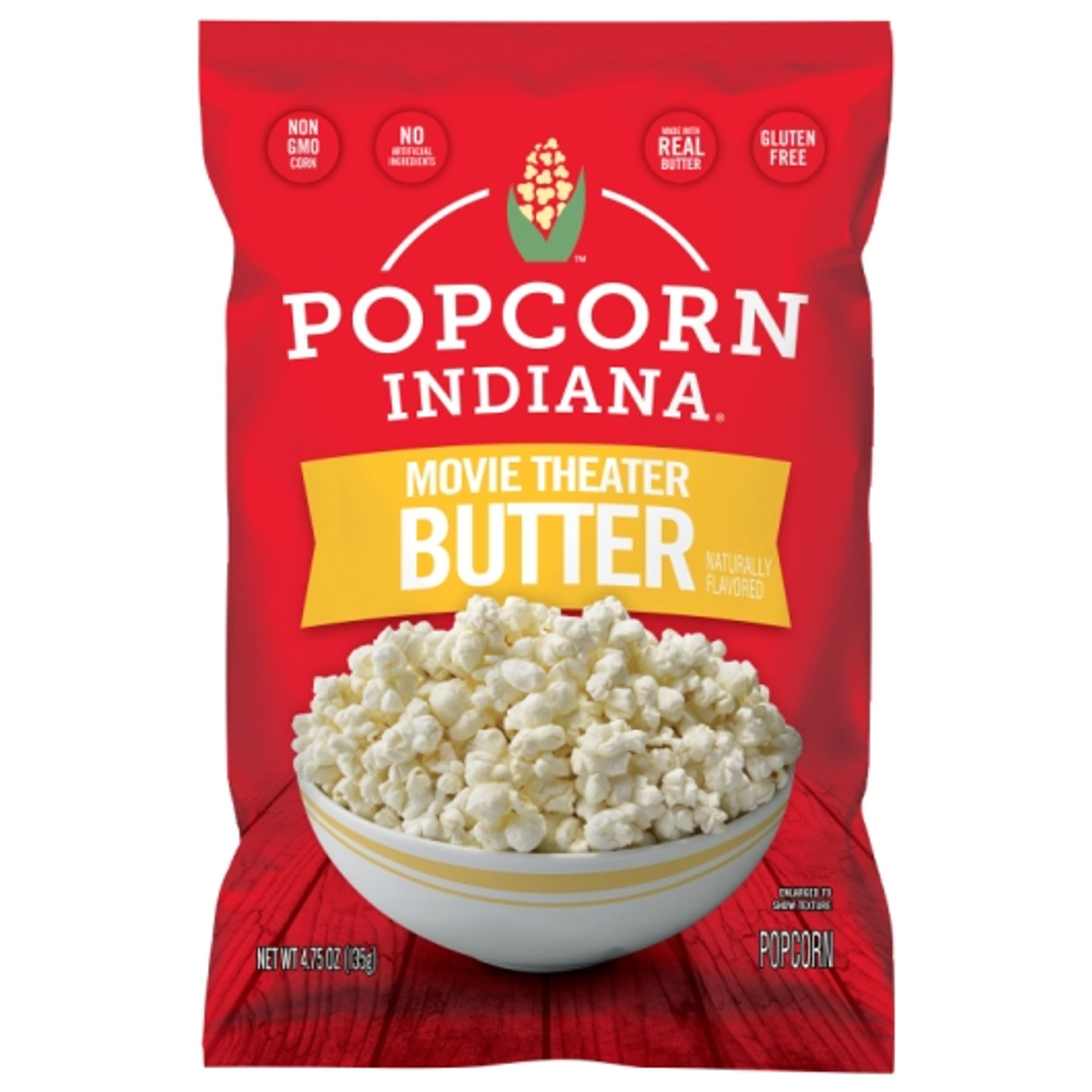 Popcorn Indiana Movie Theater Butter Popcorn, 4.75 Ounce, 12 per case