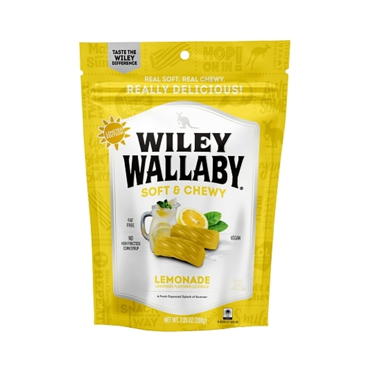 Wiley Wallaby Lemonade Licorice Display Shipper, 48 Count, 1 Per Case