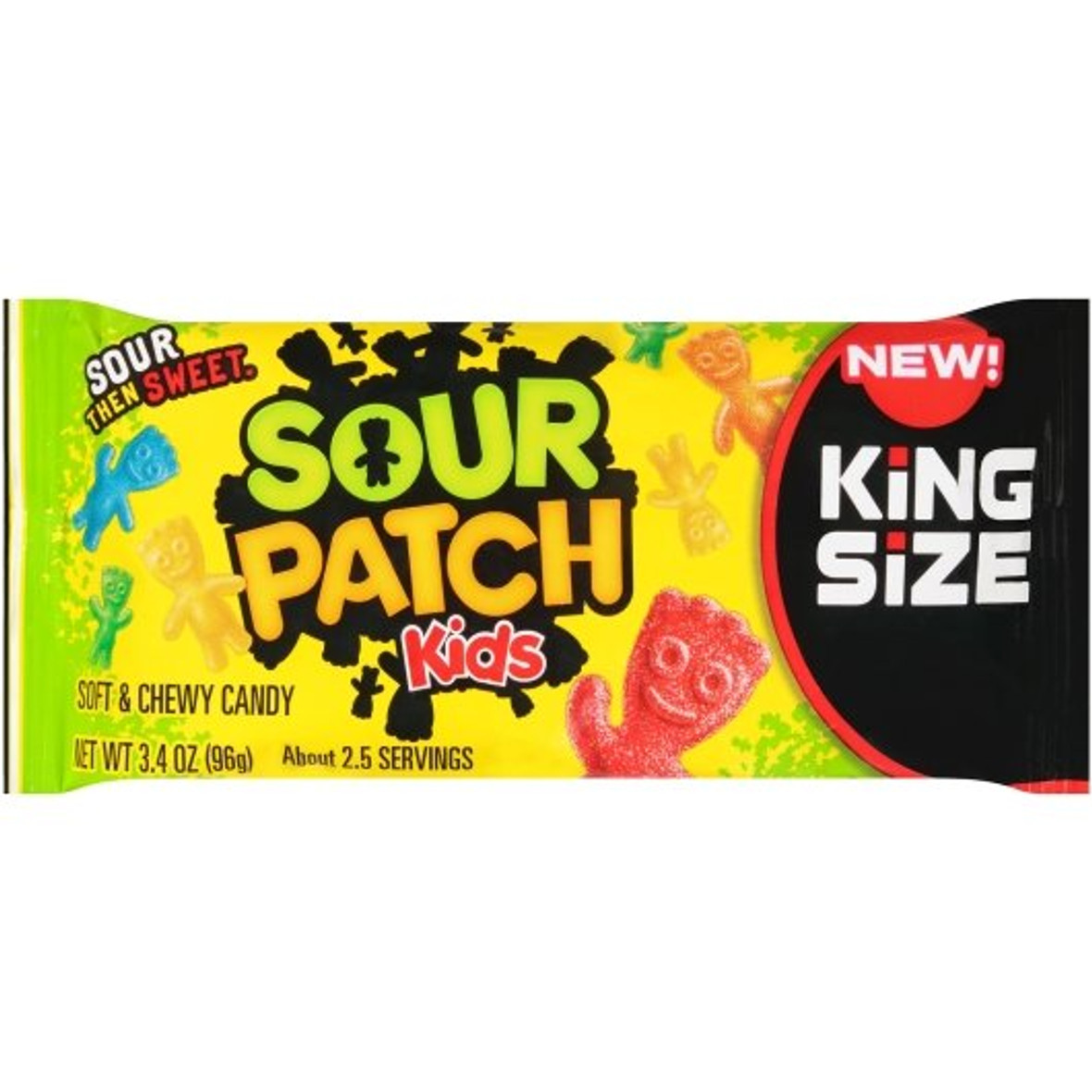 Sour Patch Kids Fat Free Soft Candy Bag, 3.4 Ounce, 18 Per Box, 8 Per Case
