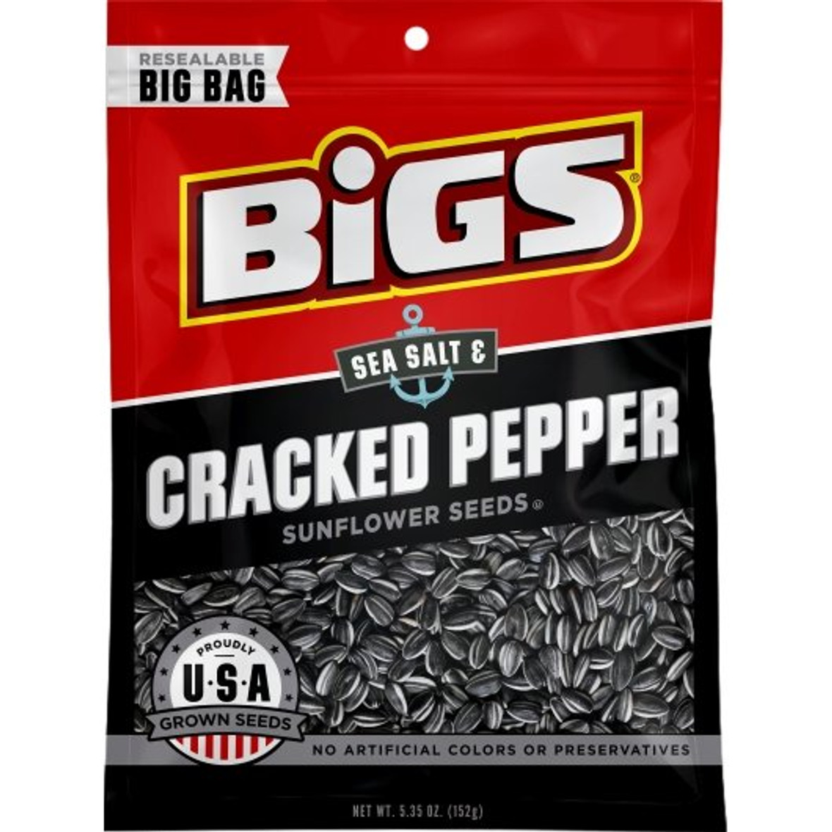 Bigs Sea Salt & Pepper Sunflower Seeds, 5.35 Ounces, 12 per case