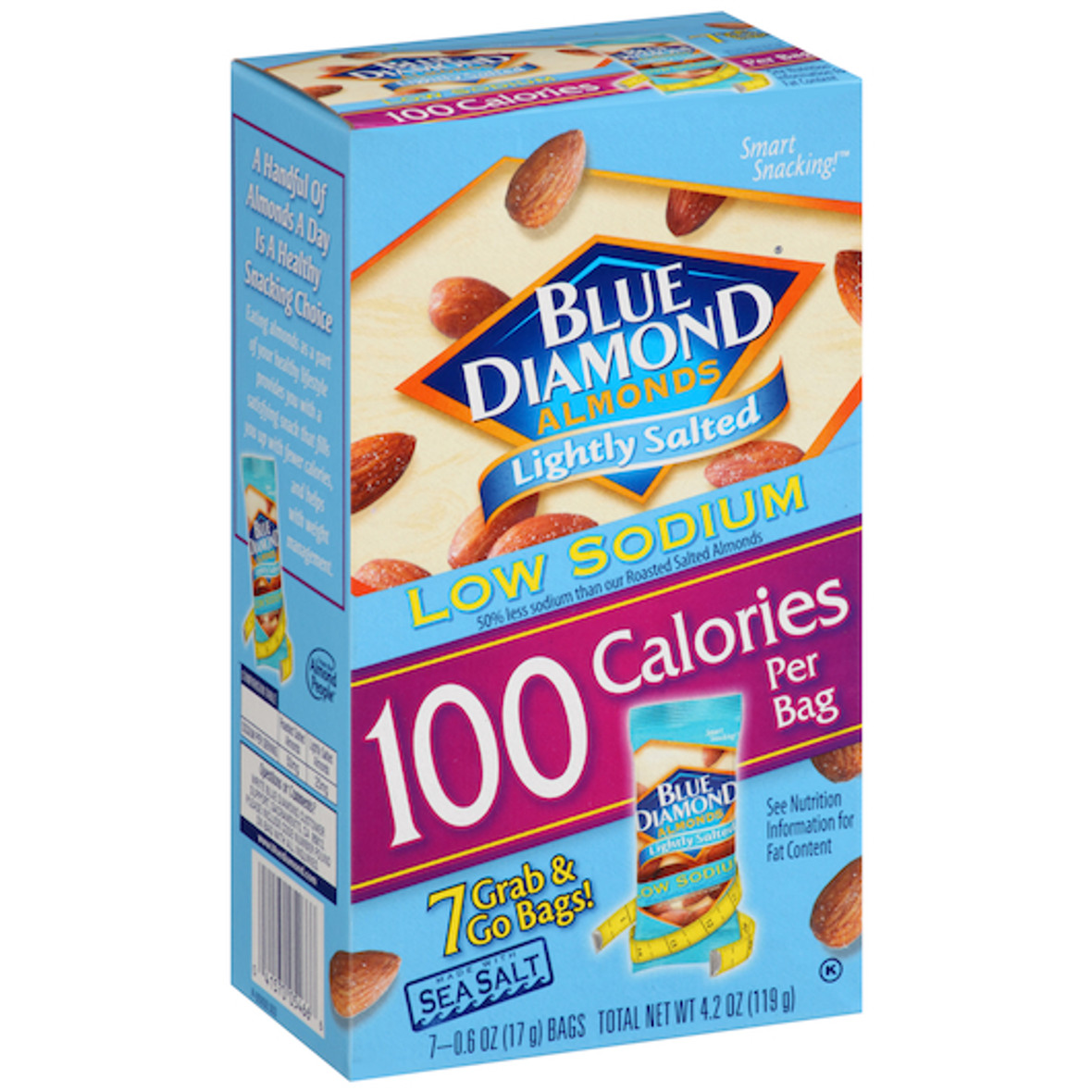 Blue Diamond Almonds Lightly Salted 100 Calorie Pack, 4.2 Ounce, 6 per case