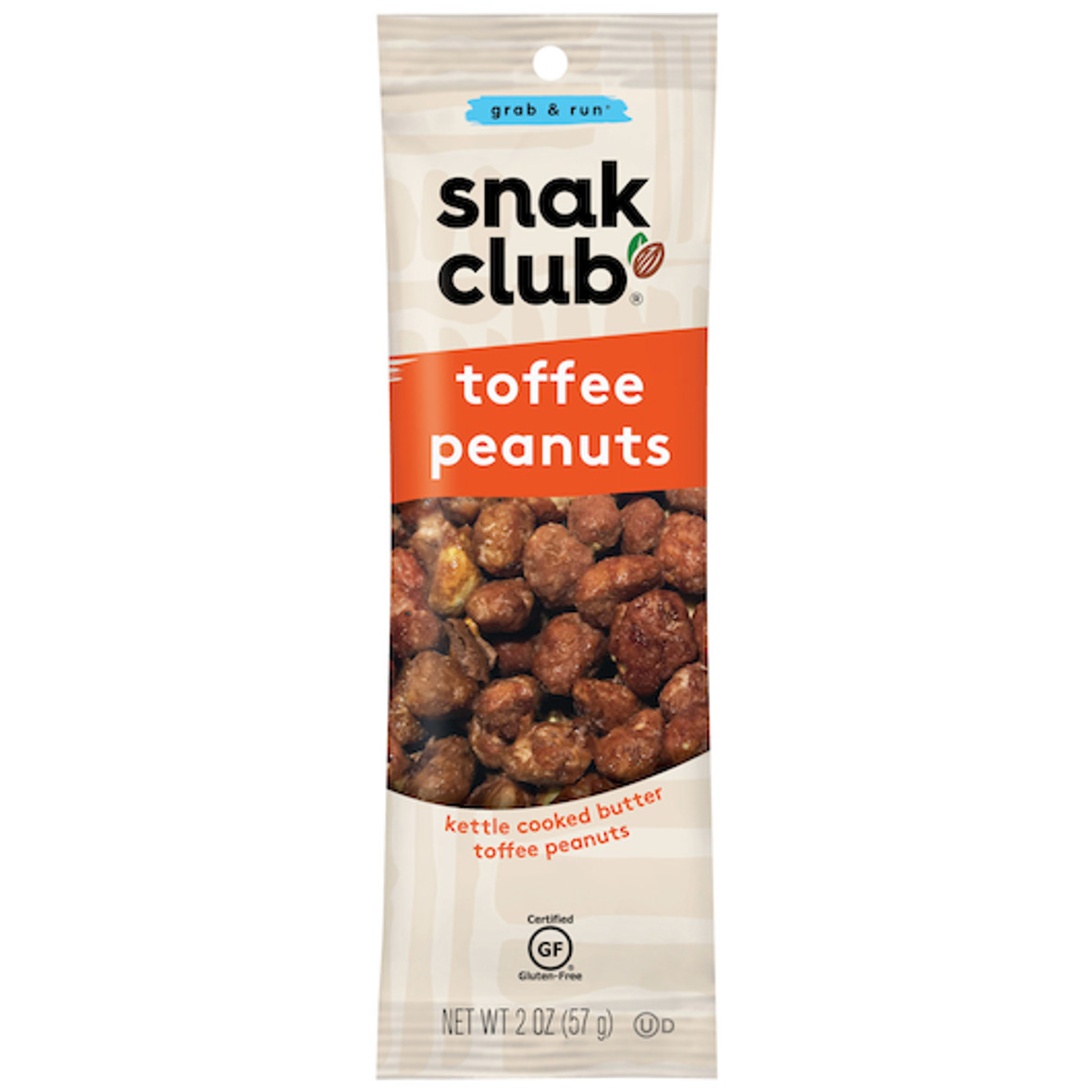 Snak Club Grab & Go Toffee Peanuts, 0.13 Pounds, 144 per case