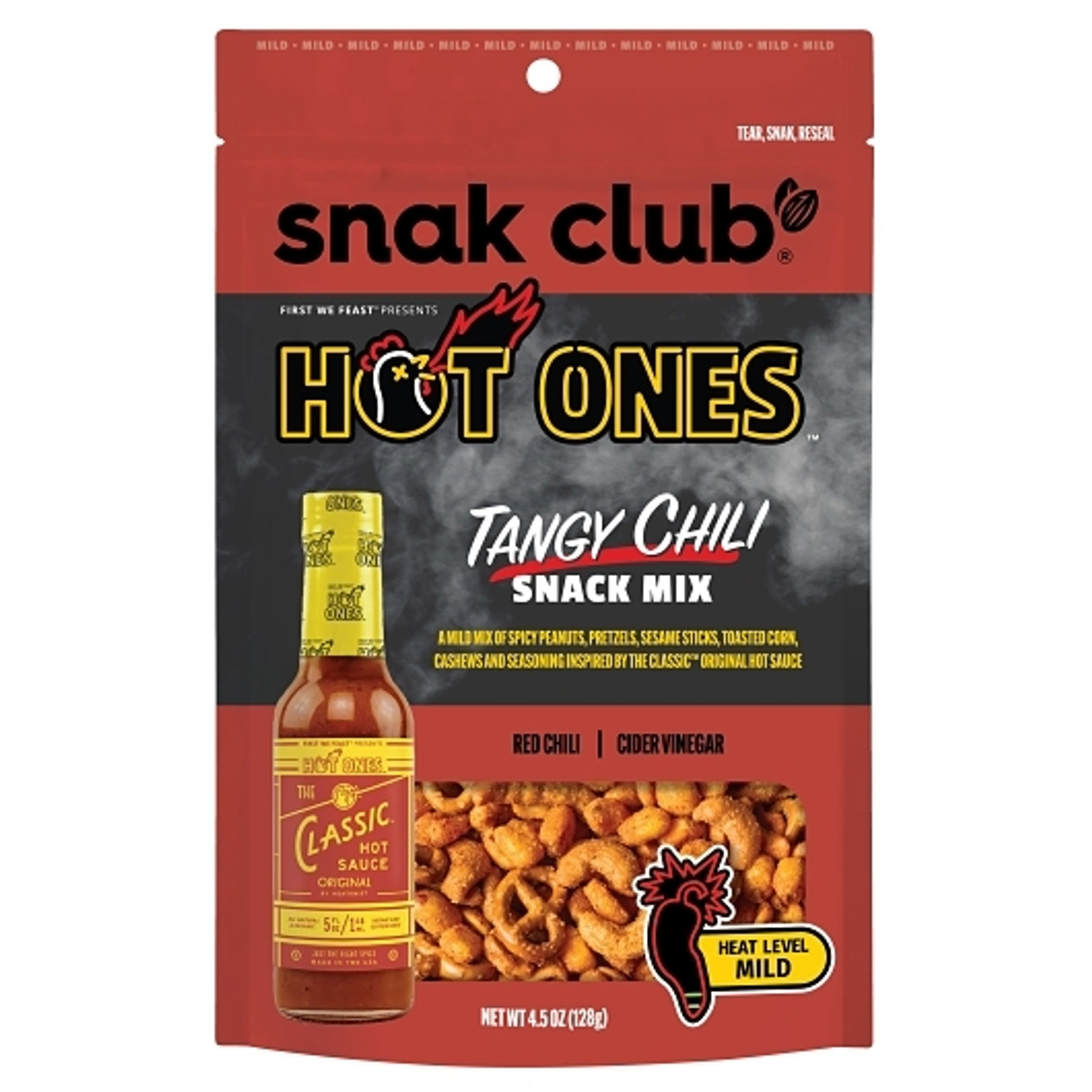 Snak Club Hot Ones Tangy Chili Snack Mix, 4.5 Ounce, 6 Per Case