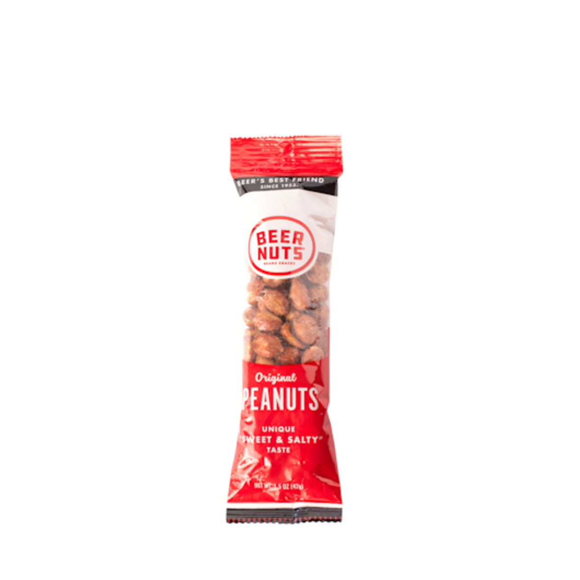 Beer Nuts Original Peanut Snack Tube, 1.5 Ounce, 48 per case