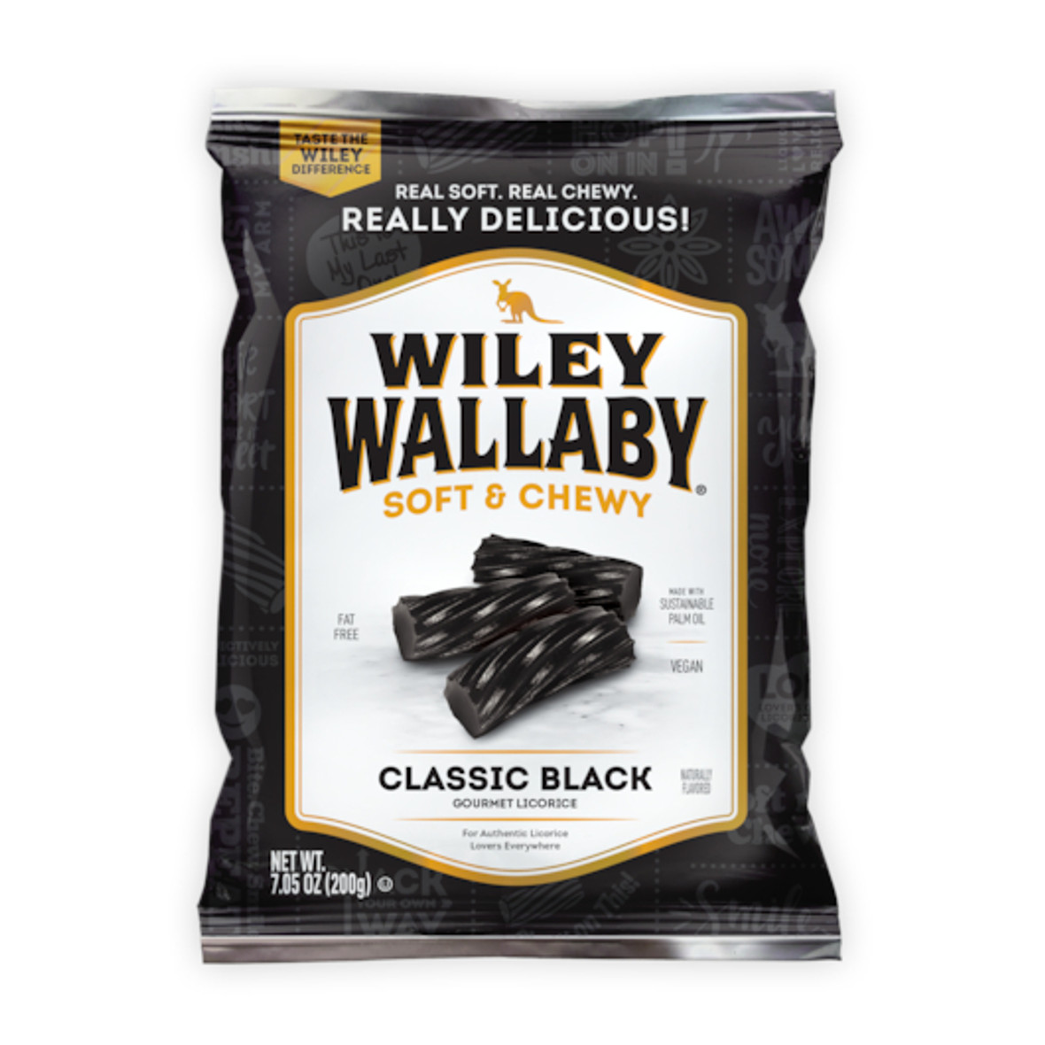 Wiley Wallaby Aussie Black Liquorice Bag, 7.05 Ounce, 12 Per Case