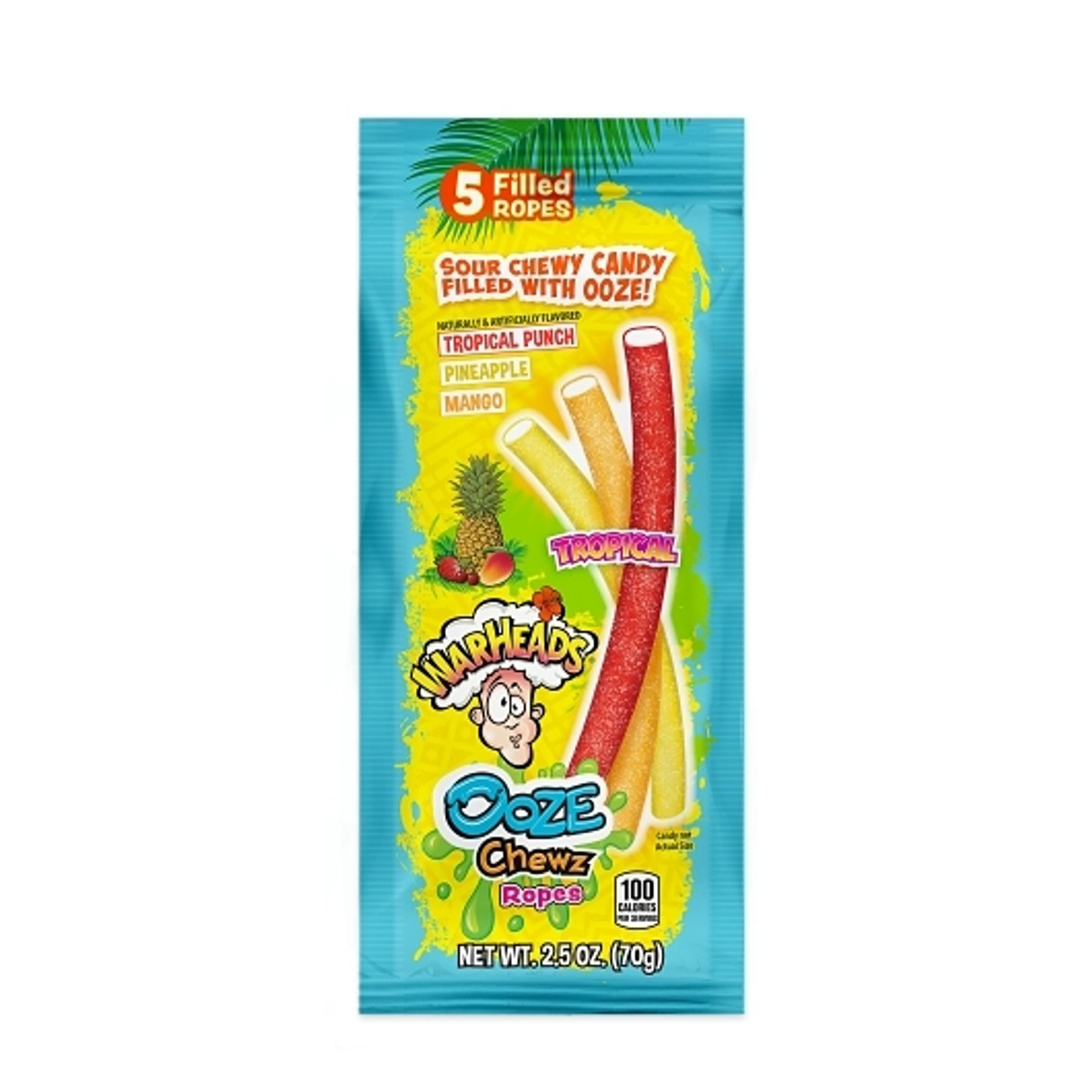 Warheads Ooze Chewz Tropical Ropes Count Good, 7.5 Pound, 48 Per Case