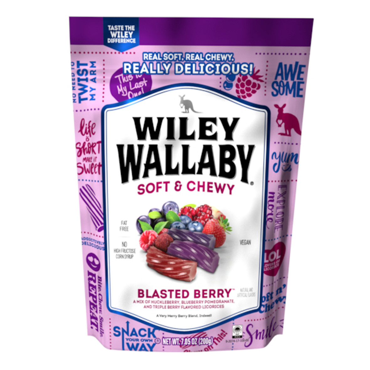 Wiley Wallaby Blasted Berry Licorice, 7.05 Ounces, 12 Per Case