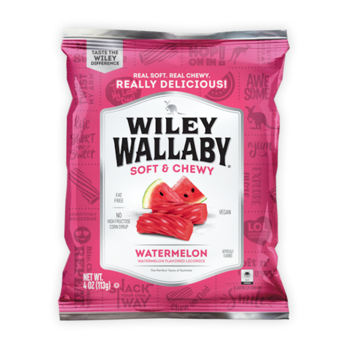 Wiley Wallaby Watermelon Licorice, 4 Ounce, 12 Per Case