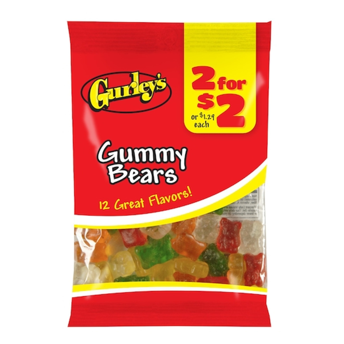 2 For $2 Gummy Bears, 4.25 Each, 12 Per Case