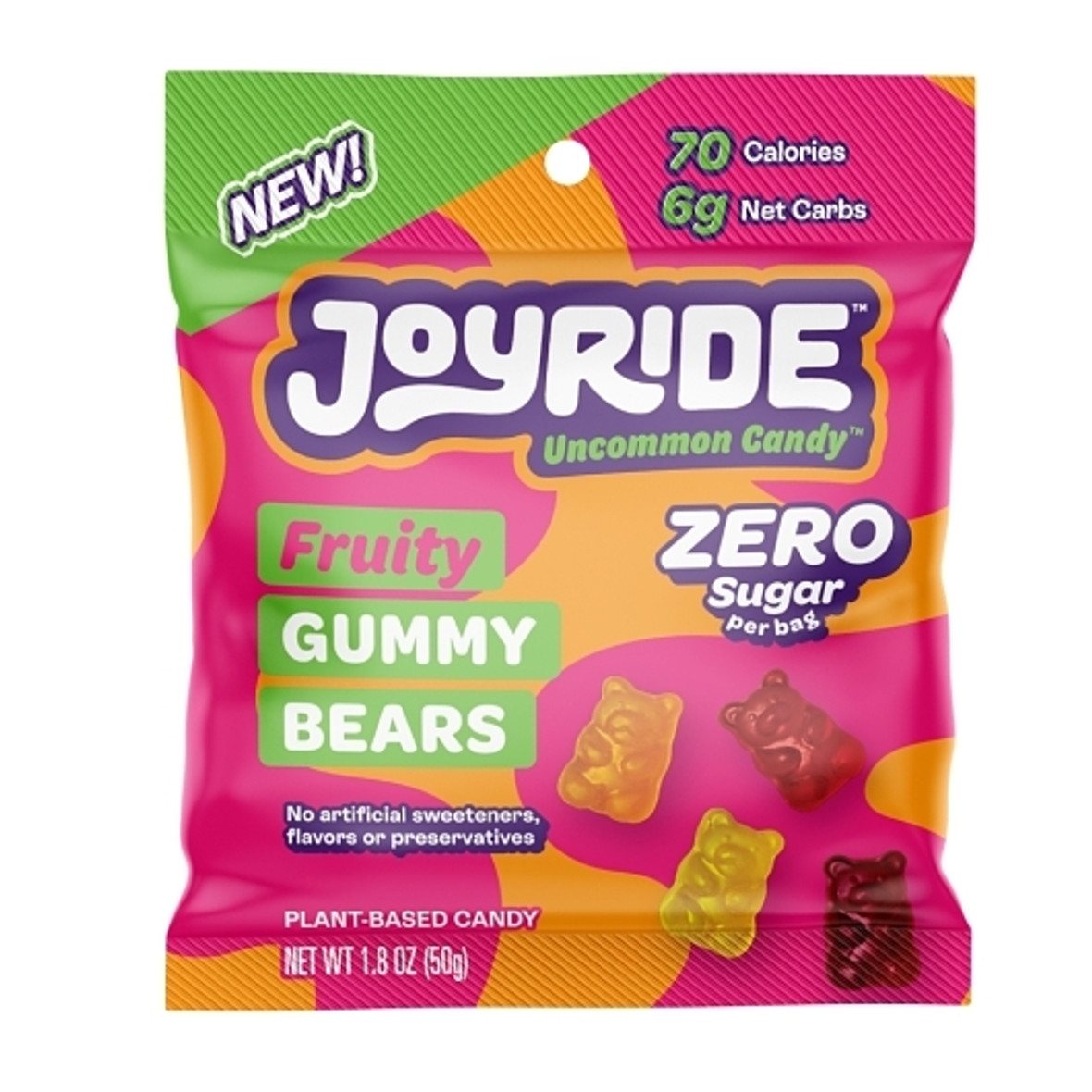 Joyride Zero Sugar Gummy Bears, 1.8 Ounce, 8 Per Box, 8 Per Case